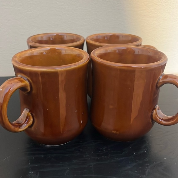 Vintage Libertyware 4 brown mugs - Picture 1 of 3